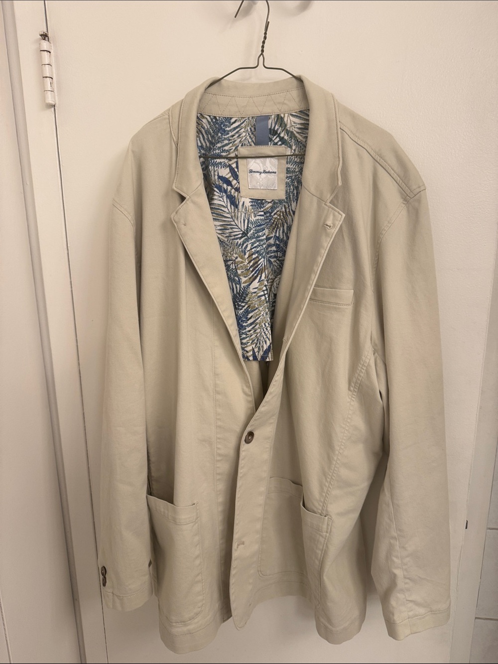 Tommy Bahama Mens Cream Casual Blazer Jacket